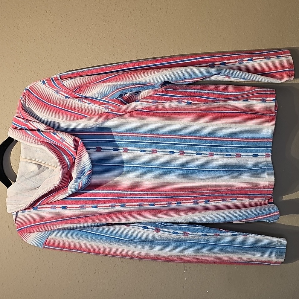 Trademark Brooklyn Cloth Red and Blue Striped Hoodie Size Medium - Picture 3 of 3